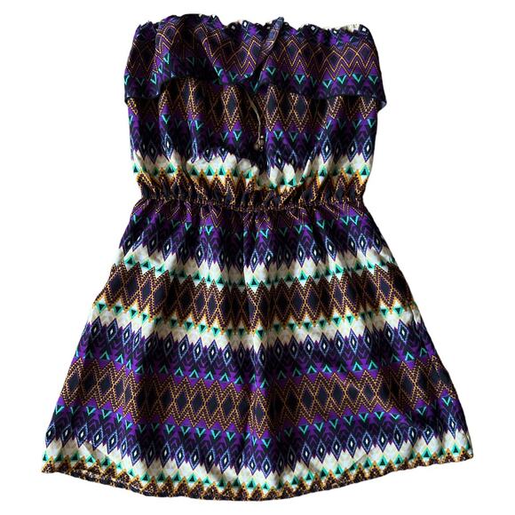 SPEED CONTROL New York Multicolor Printed Tube Mini Dress, Large - Picture 3 of 4